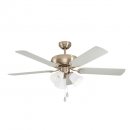 Fan With Spot Or Shade Steel Satin Nickel / Glass Opal - LAS PALMAS