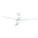 Ceiling Fan & Light Steel White Matt / Acrylic Milky - SESIMBRA