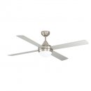 Ceiling Fan & Light Steel Satin Nickel / Glass White Painted - VARADERO