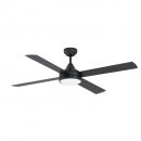 Ceiling Fan & Light Steel Black Matt / Glass Milky - TRINIDAD