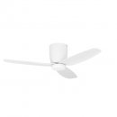 Ceiling-flush Fan W.light Steel White Matt / Acrylic Milky - BAVARO