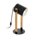 Table Light Steel Black, Creme / Wood Brown - HORNWOOD