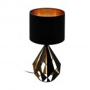 Table Light Steel Black, Copper / Fabric Black, Copper - CARLTON 5