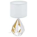 Table Light Steel White, Honey Gold / Fabric White - CARLTON 5