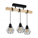 Ceiling Light Steel, Wood Black, Brown - TOWNSHEND 5