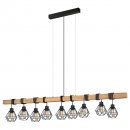 Pendant Light Steel, Wood Black, Brown - TOWNSHEND 5