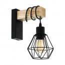 Wall Light Steel, Wood Black, Brown - TOWNSHEND 5