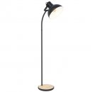 Floor Light Steel, Wood Black, Brown - LUBENHAM