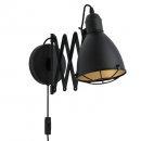 Wall Light Steel Black, Gold - TREBURLEY