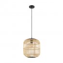 Pendant Light Steel Black / Wood Natural - BORDESLEY