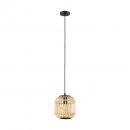 Pendant Light Steel Black / Wood Natural - BORDESLEY