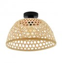 Ceiling Light Steel Black / Wood Natural - CLAVERDON