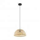 Pendant Light Steel Black / Wood Natural - CLAVERDON