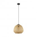 Pendant Light Steel Black / Wood Natural - DEMBLEBY