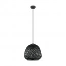 Pendant Light Steel Black / Wood Black - DEMBLEBY 1