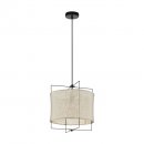 Pendant Light Steel Black / Fabric, Linen Natural - BRIDEKIRK