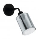 Wall Light Steel Black / Glass Vaporized Black-transparent - FORESTBURG