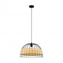 Pendant Light Steel Black / Rattan Natural - ANWICK