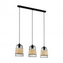 Pendant Light Steel Black / Rattan Natural - ANWICK