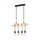 Pendant Light Steel, Wood Black, Brown - YOUNGSTOWN