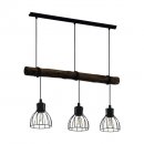 Pendant Light Steel, Wood Black, Natural - HORNINGTOPS