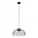 Pendant Light Steel, Wood Black, Natural - PADSTOW