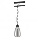 Pendant Light Steel Black / Glass Vaporized Black-transparent - BRICKFIELD