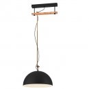 Pendant Light Steel, Wood Black, Brown Rustic / Steel Black, Creme - HODSOLL