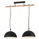 Pendant Light Steel, Wood Black, Brown Rustic / Steel Black, Creme - HODSOLL