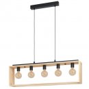 Pendant Light Steel, Wood Black, Natural - FAMBOROUGH