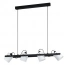 Pendant Light Steel, Wood Black / Fabric White - HORNWOOD 1