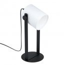 Table Light Steel, Wood Black / Fabric White - HORNWOOD 1