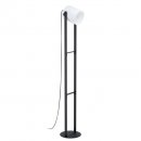 Floor Light Steel, Wood Black / Fabric White - HORNWOOD 1