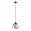 Pendant Light Steel Black / Glass Vaporized Black-transparent - VERNHAM