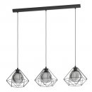 Pendant Light Steel Black / Glass Vaporized Black-transparent - VERNHAM