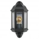 Retro Half Lantern Black with PIR (lamp not included)