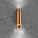 Luna GU10 PIR Wall Light - Fixed Up/Down, Copper, IP44