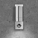 Luna GU10 PIR Wall Light - Fixed Single, Stainless Steel, IP44