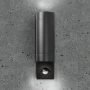 Luna GU10 PIR Wall Light - Fixed Up/Down, Black, IP44