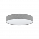 Ceiling Light Steel White / Fabric Linen, Plastic Grey, White - ROMAO