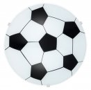 Wall / Ceiling Light Steel White / Satin Glass Design "soccer" - JUNIOR 1