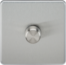 Screwless 1G 2-way 10-200W (5-150W LED) trailing edge dimmer - Brushed Chrome