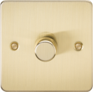 Flat Plate 1G 2 way 10-200W (5-150W LED) trailing edge dimmer - Brushed Brass