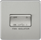 Screwless 10AX 3 Pole Fan Isolator Switch - Brushed Chrome