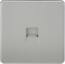 Screwless Telephone Master Socket - Brushed Chrome