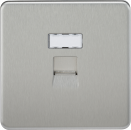 Screwless RJ45 network outlet - brushed chrome