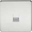 Screwless Telephone Extension Socket - Polished Chrome