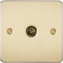 Flat Plate 1G TV Outlet (non-isolated) - Brushed Brass