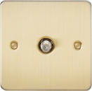 Flat Plate 1G SAT TV Outlet (non-isolated) - Brushed Brass