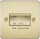 Flat Plate 10AX 3 Pole Fan Isolator Switch - Brushed Brass